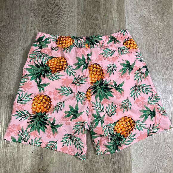Surf Society Men's Pineapple Board Shorts Pink Swim Trunks Size S - Picture 5 of 7